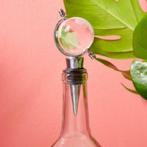 World View Glass Globe Bottle Stopper New